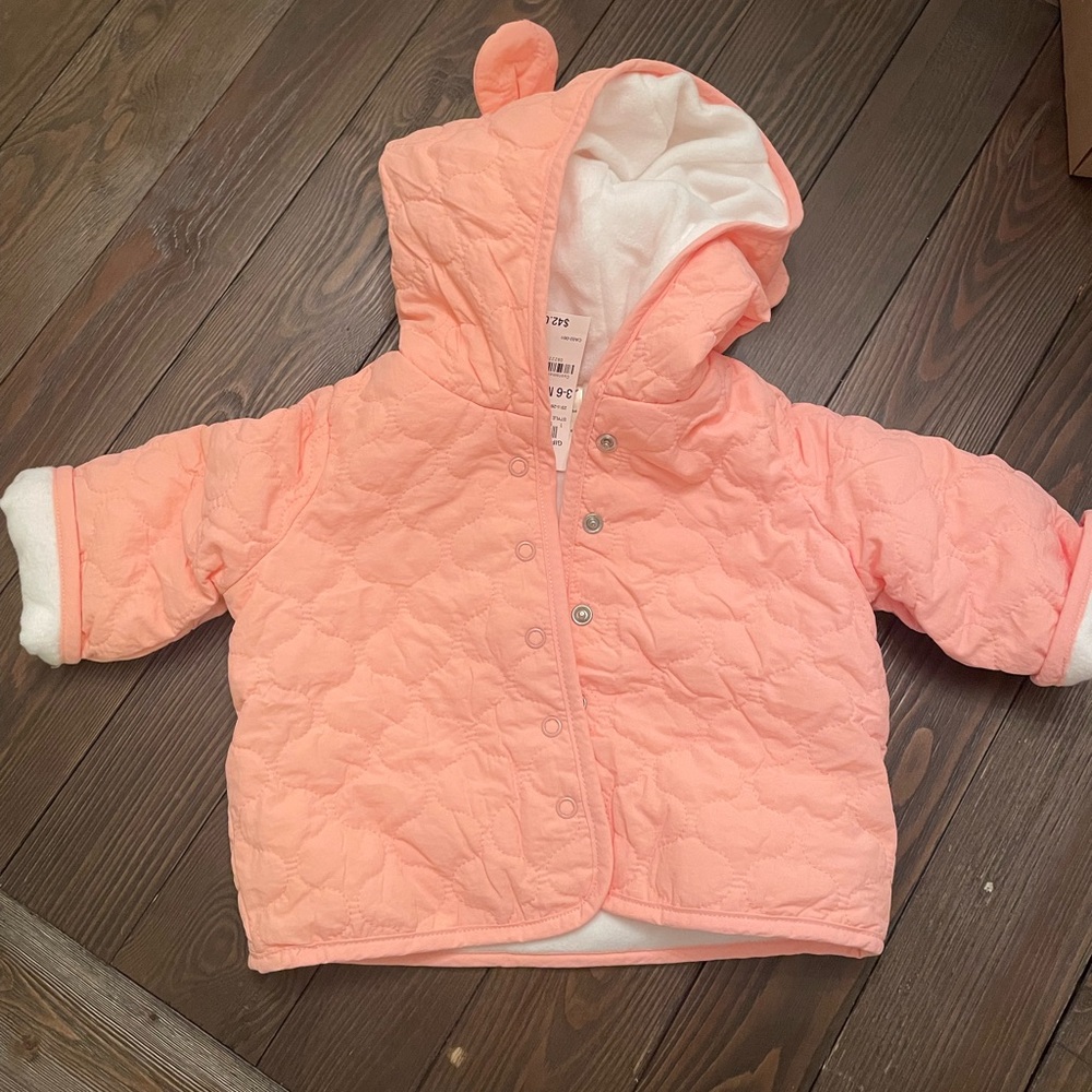 First Impressions Pink Hooded Baby Jacket. 3-6 months . New with tags
